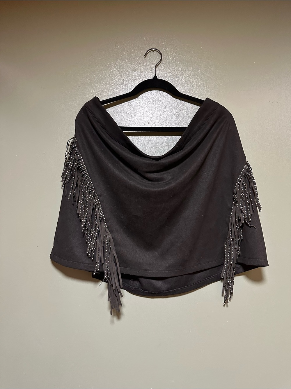 Black Fringe Studded Mini Skirt Size 5X